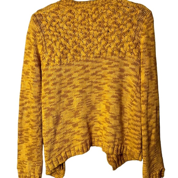 Anthropologie Sparrow Lodi Cardigan Mustard Yellow Tan Space Dye Size Small - Picture 7 of 12